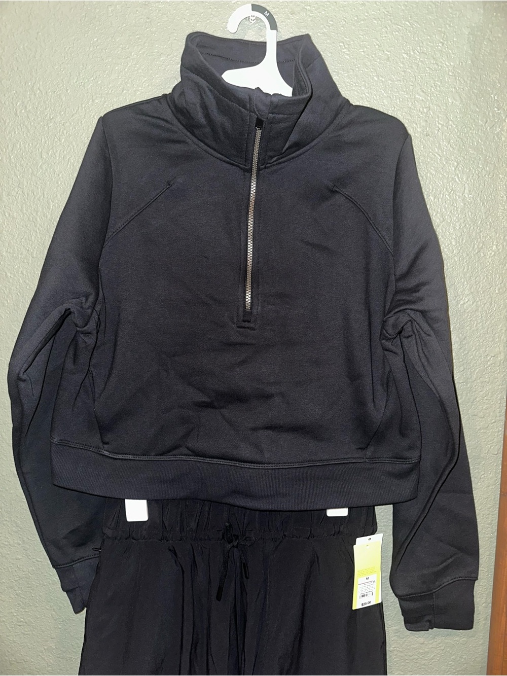 all in motion Black Half-Zip Pullover Sweatshirt and all in motion shorts - Picture 2 of 7